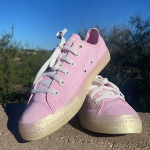 New Pink Cherry Blossom Converse CTAS OX Low Top Sneakers